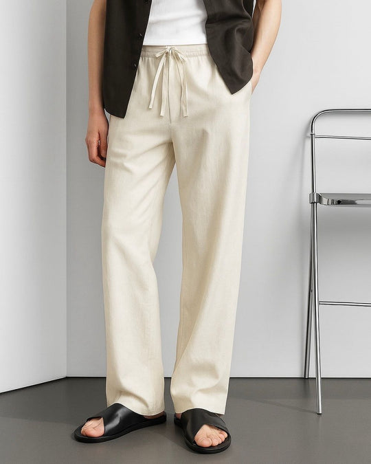 BEIGE KOREAN LINEN PANTS