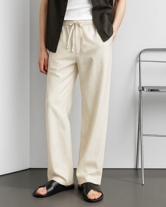 BEIGE KOREAN LINEN PANTS