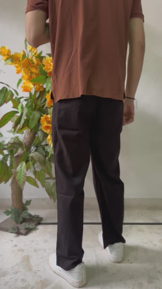 BLACK KOREAN LINEN PANTS